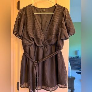 SHEIN Maternity Surplice Neck Belted Blouse